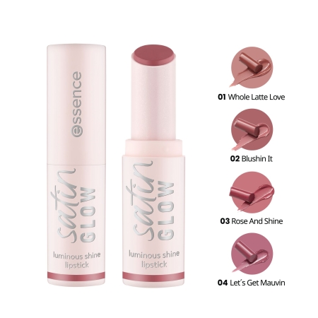 Son satin dưỡng bóng mềm môi ESSENCE Satin Glow Luminous Shine Lipstick 1,9g